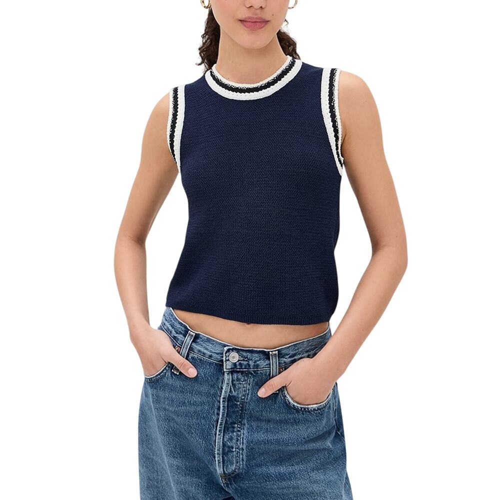 Rag & Bone Textured Navy Meghan Sweater Vest Size M NWT